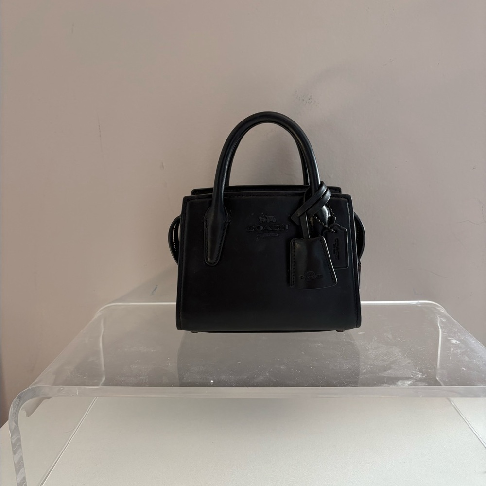 Coach Black Leather Small Satchel with Top Handles